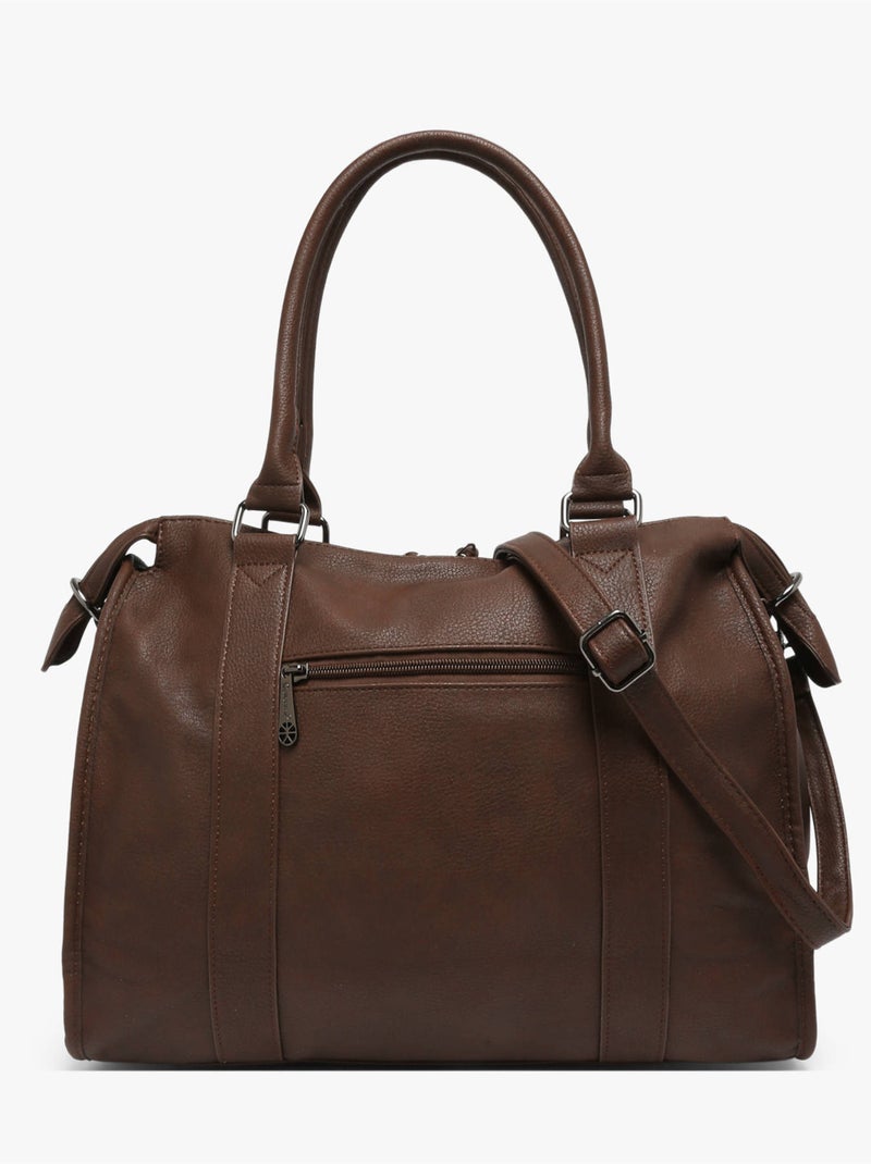 Sac porté épaule format a4 gallantry toile enduite Marron caramel - Kiabi