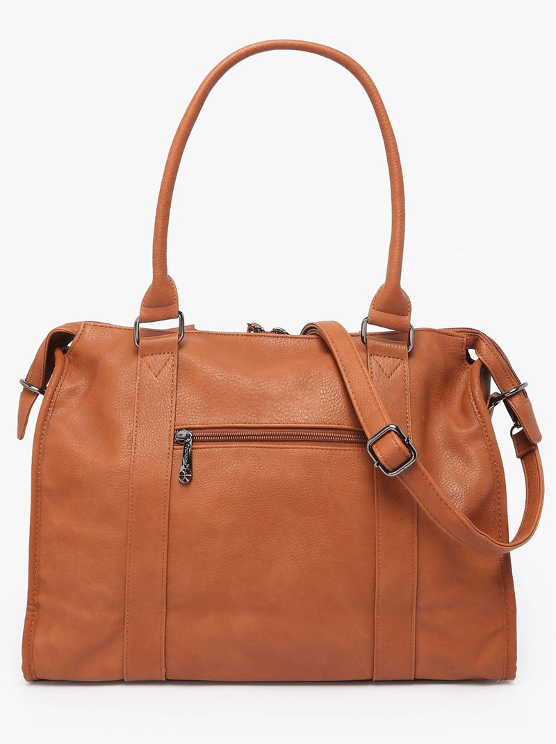 Sac porté épaule format a4 gallantry toile enduite Marron - Kiabi