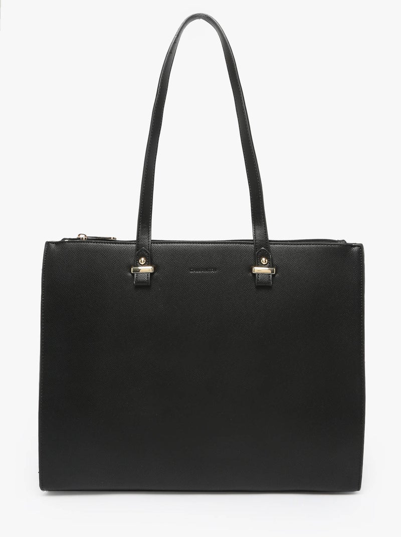 Sac Porté Épaule Format A4 Gallantry Toile Enduite Noir Femme