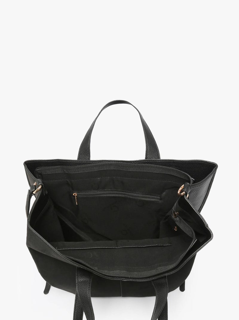 Sac Porté Épaule Format A4 Gallantry Toile Enduite Noir - Kiabi