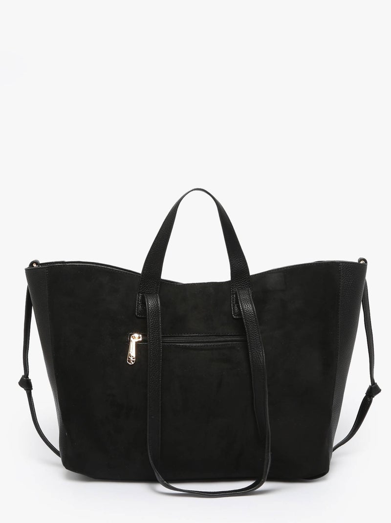 Sac Porté Épaule Format A4 Gallantry Toile Enduite Noir - Kiabi