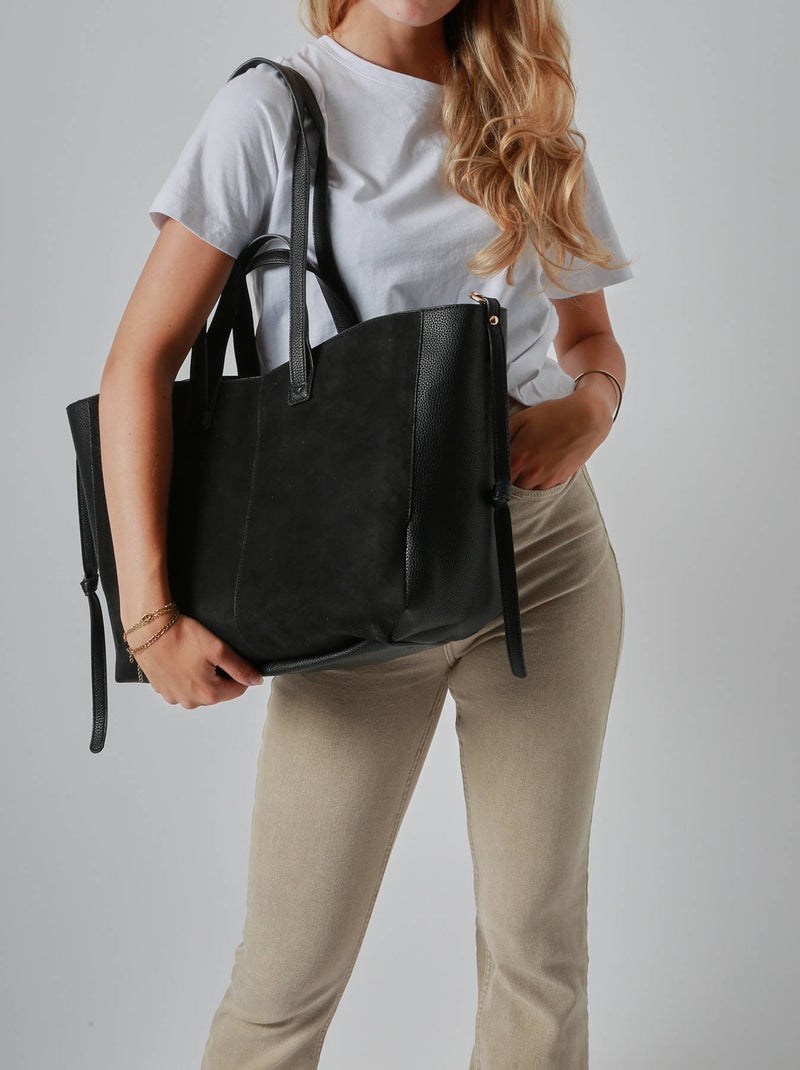 Sac Porté Épaule Format A4 Gallantry Toile Enduite Noir - Kiabi