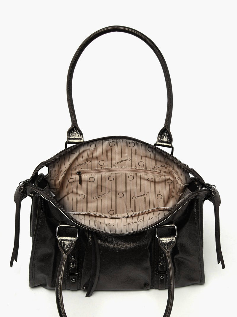 Sac porté épaule format a4 gallantry toile enduite Noir - Kiabi