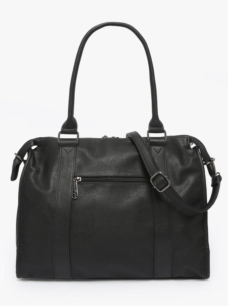 Sac porté épaule format a4 gallantry toile enduite Noir - Kiabi
