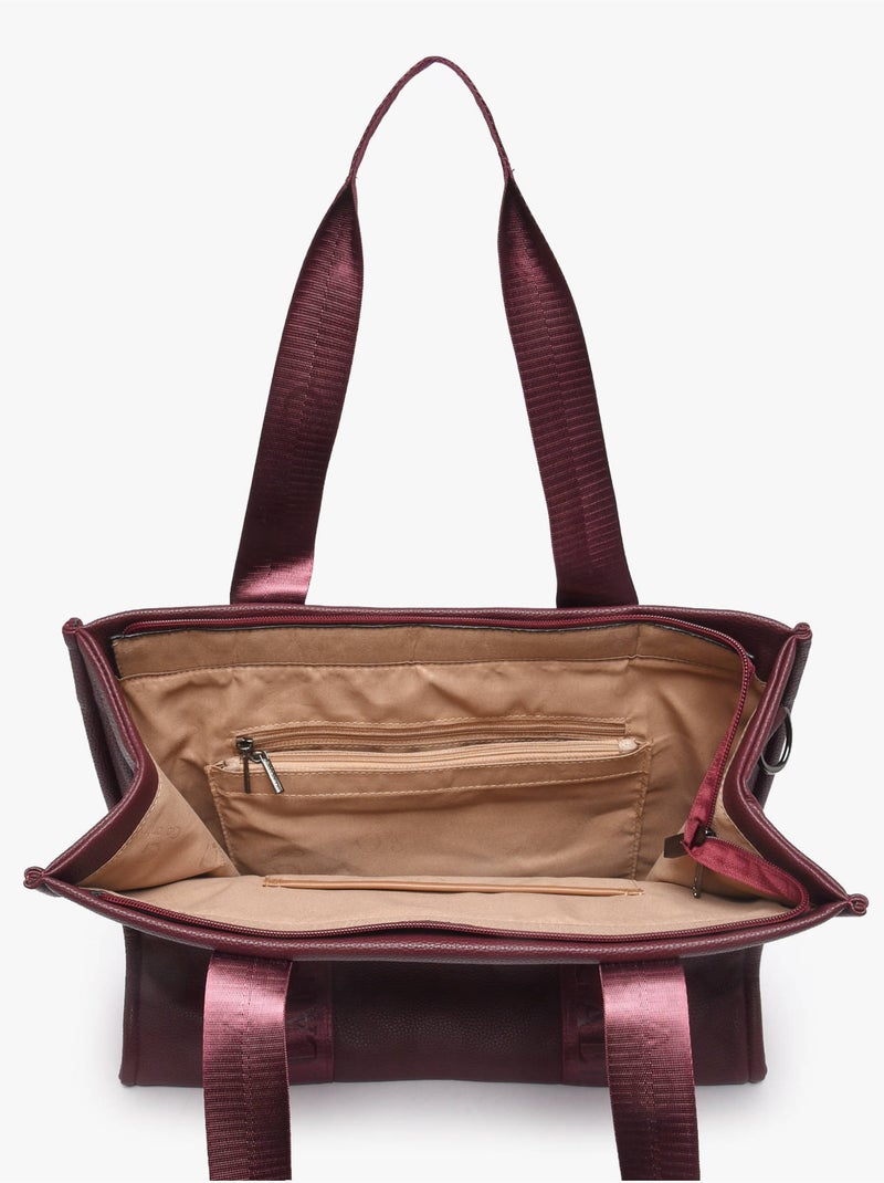Sac porté épaule format a4 gallantry toile enduite Noir Rouge - Kiabi