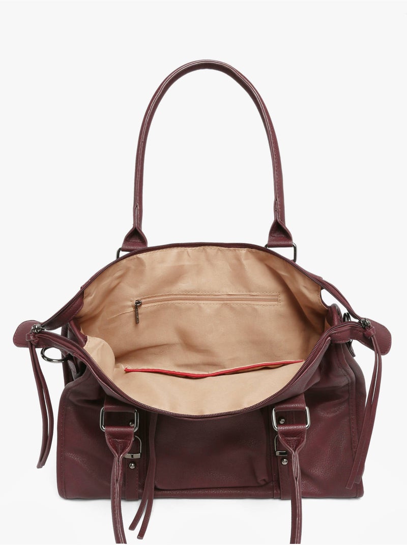 Sac porté épaule format a4 gallantry toile enduite Noir Rouge - Kiabi