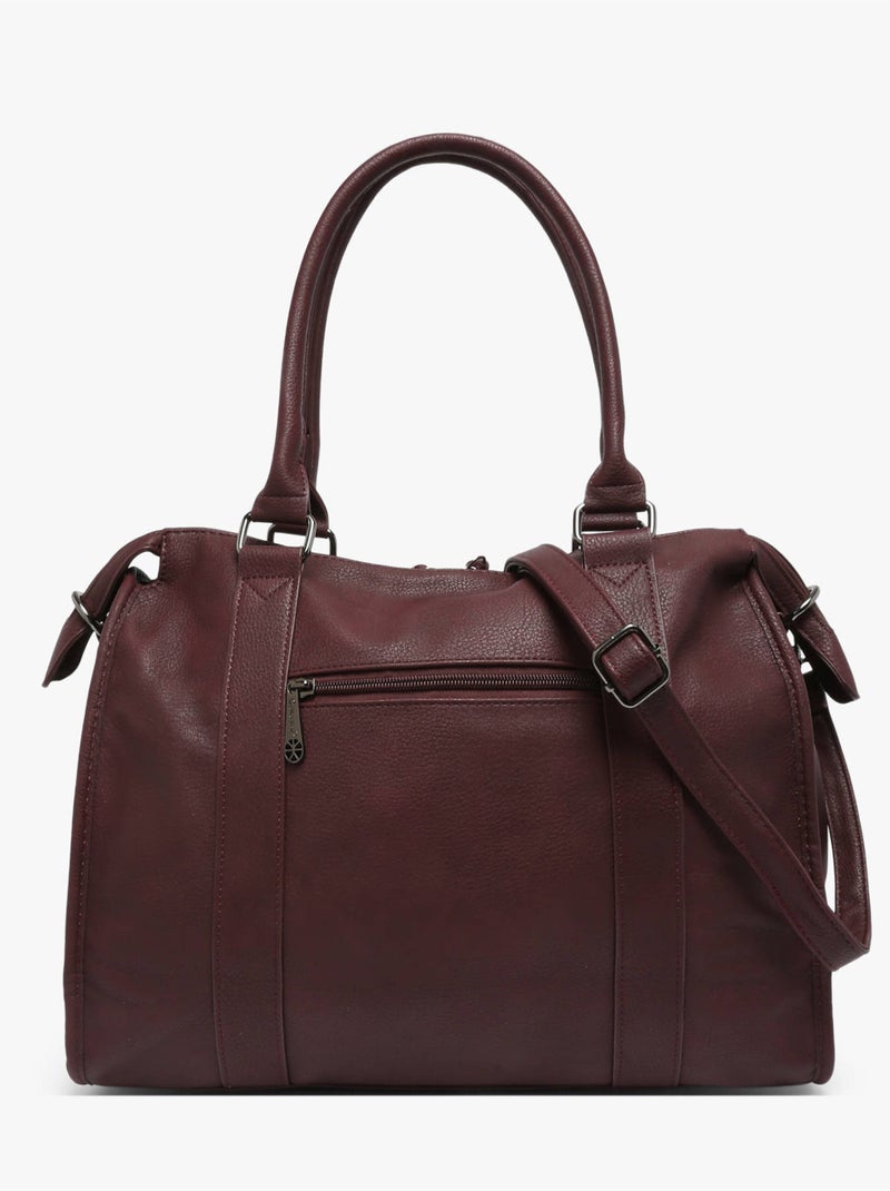 Sac porté épaule format a4 gallantry toile enduite Noir Rouge - Kiabi