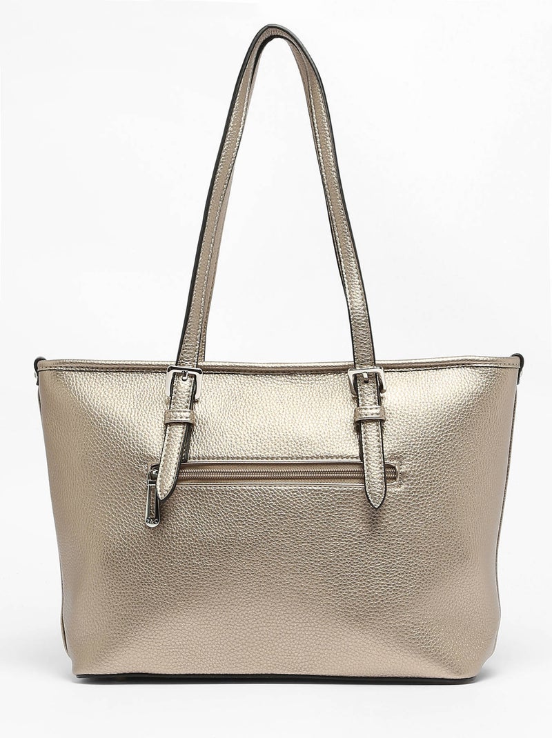 Sac Porté Épaule Grained Miniprix Toile Enduite Doré/or - Kiabi