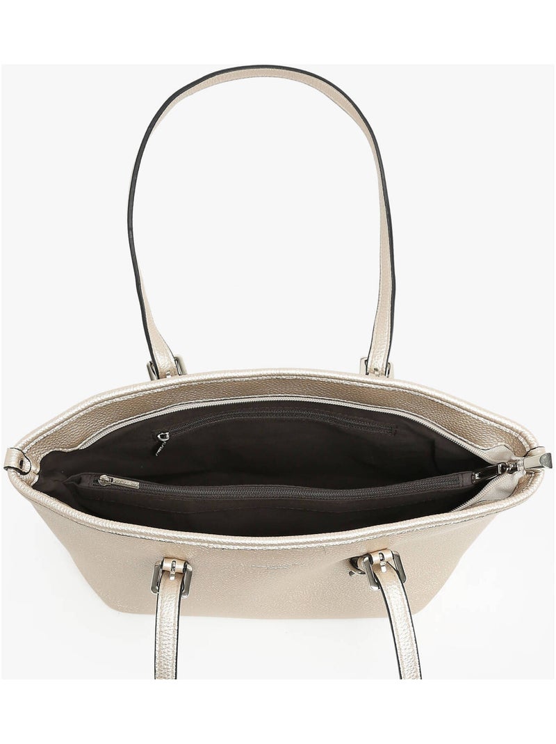 Sac Porté Épaule Grained Miniprix Toile Enduite Ivoire - Kiabi