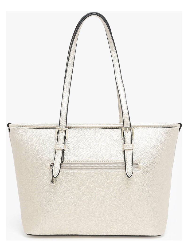 Sac Porté Épaule Grained Miniprix Toile Enduite Ivoire - Kiabi