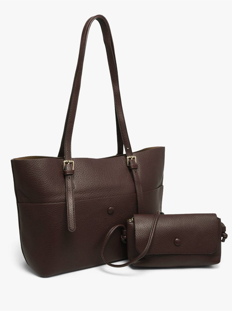 Sac porté épaule new grained gallantry toile enduite Marron caramel - Kiabi