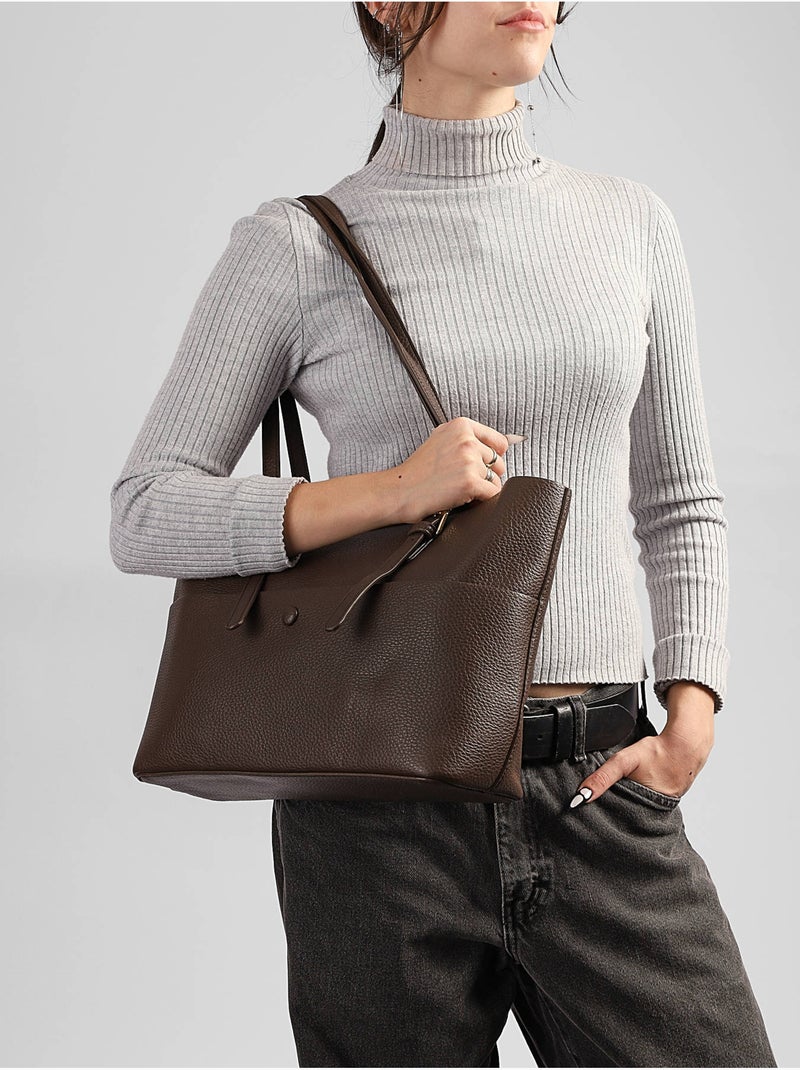 Sac porté épaule new grained gallantry toile enduite Marron caramel - Kiabi