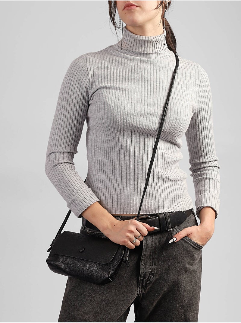 Sac porté épaule new grained gallantry toile enduite Noir - Kiabi