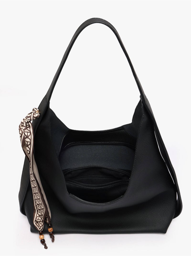 Sac porté épaule new grained gallantry toile enduite Noir - Kiabi