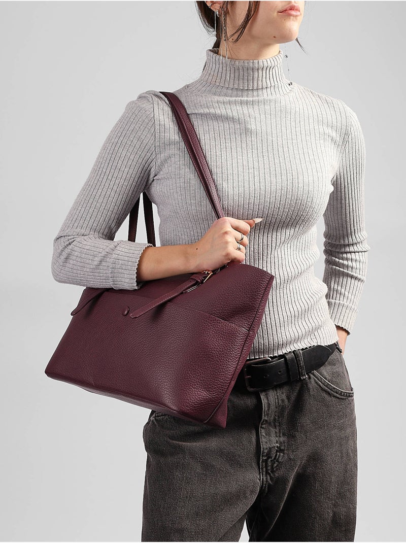 Sac porté épaule new grained gallantry toile enduite Rouge brique - Kiabi