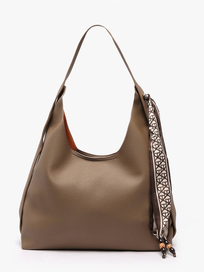 Sac porté épaule new grained gallantry toile enduite Taupe - Kiabi