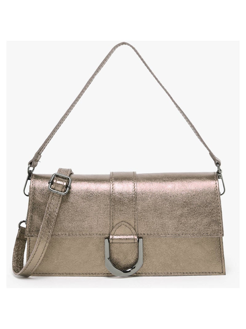 Sac Porté Épaule Nine Cuir Milano Cuir De Vachette Bronze - Kiabi