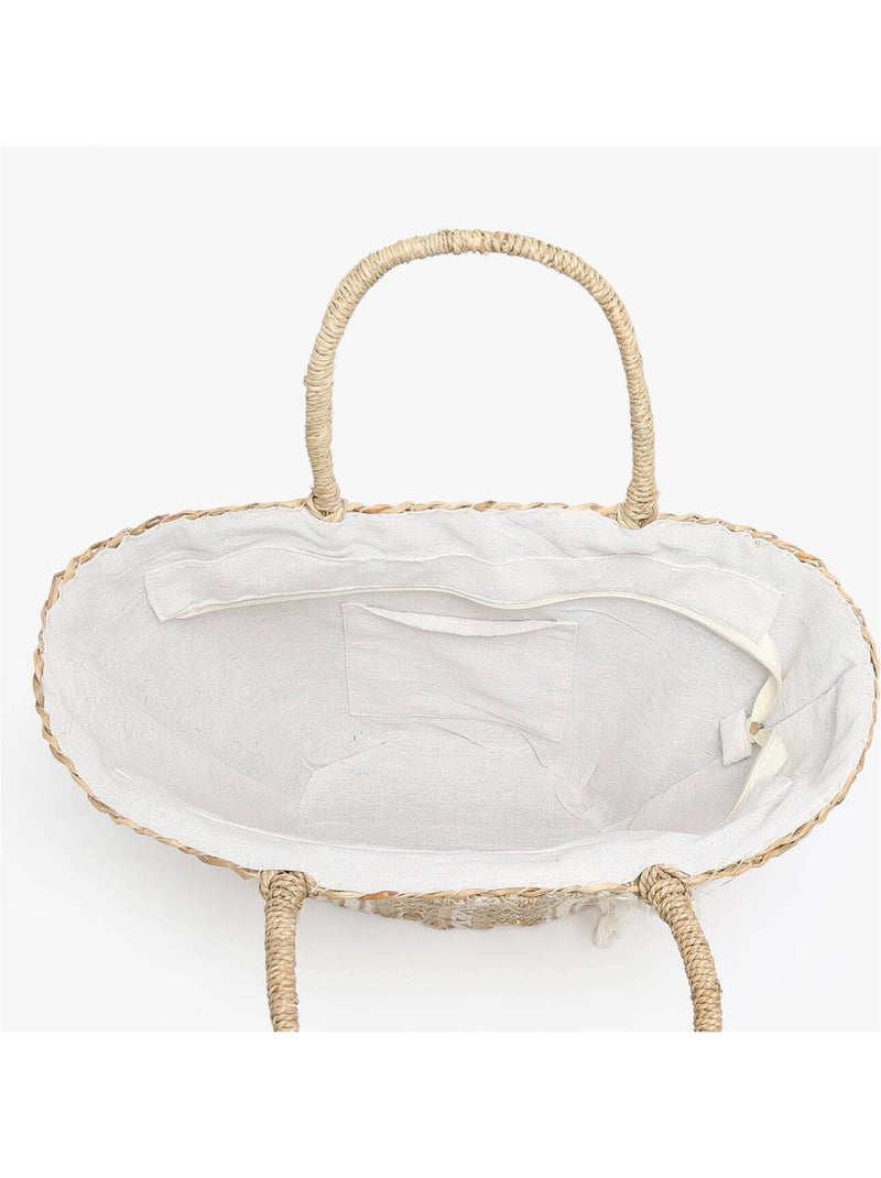 Sac Porté Épaule Paloma Paille Miniprix Paille Marron noisette - Kiabi