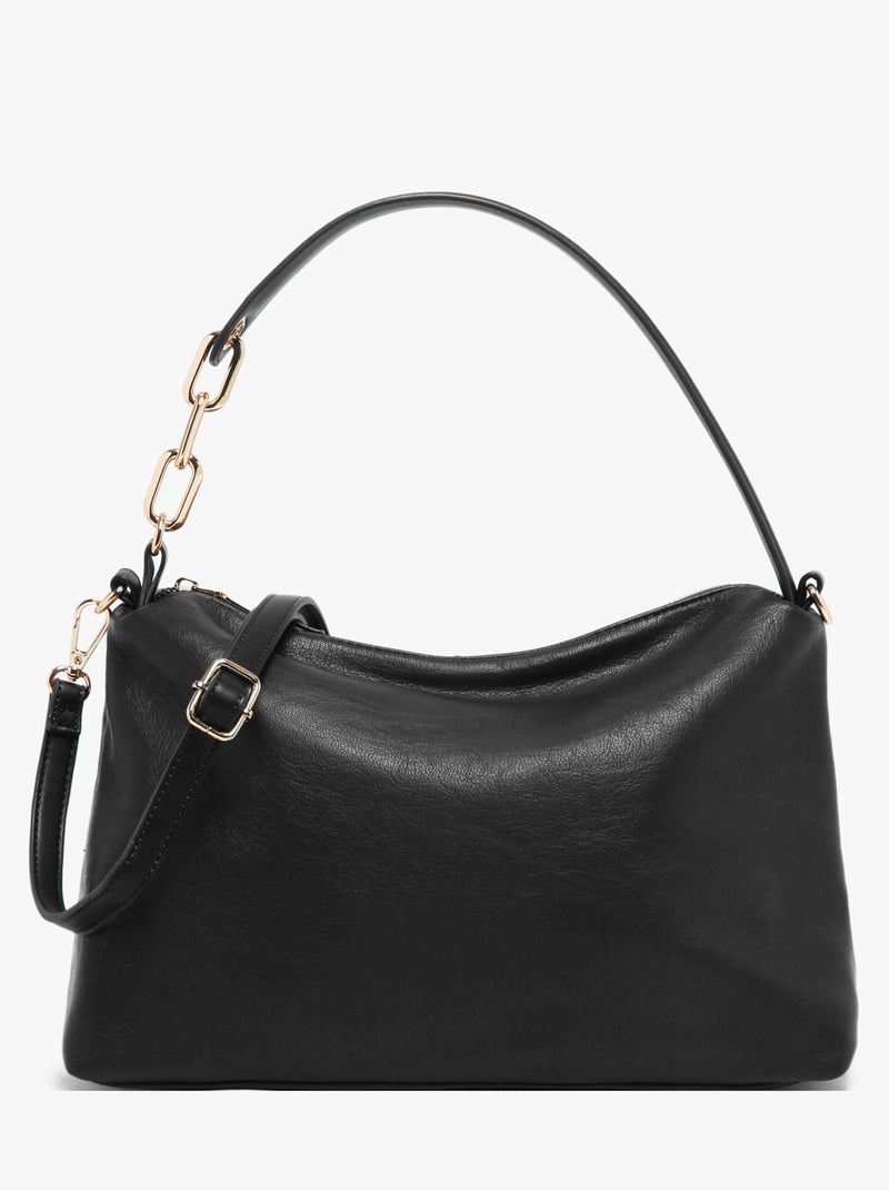 Sac Porté Épaule Plum Torrow Toile Enduite Noir - Kiabi