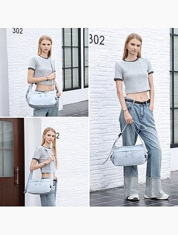 Sac porté épaule polyester chaîne 32x11x20 cm - miss lulu