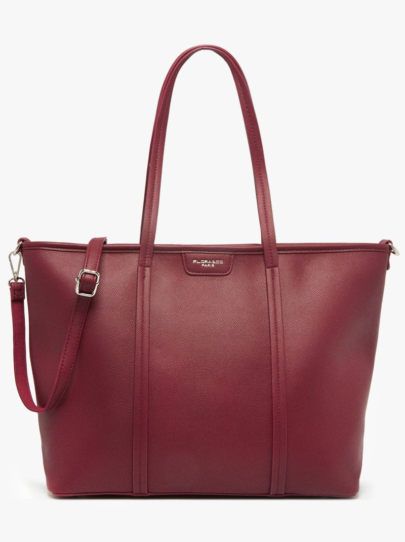 Sac Porté Épaule Saffiano Miniprix Toile Enduite Bordeaux - Kiabi