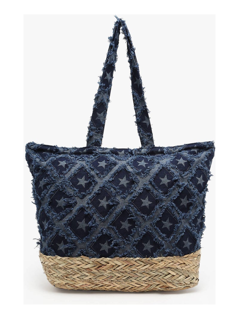 Sac Porté Épaule Saint Barth Coton Miniprix Coton Melange Bleu nuit - Kiabi