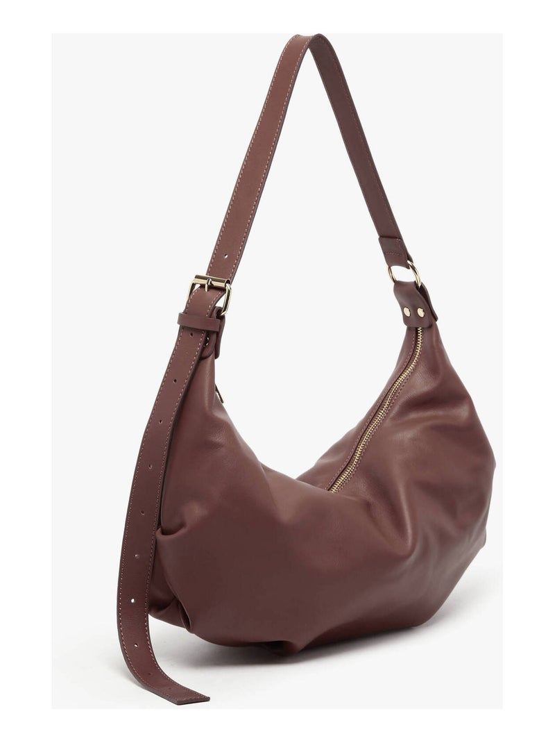 Sac mallette homme neuf en cuir de chèvre bandoulière marron véritable