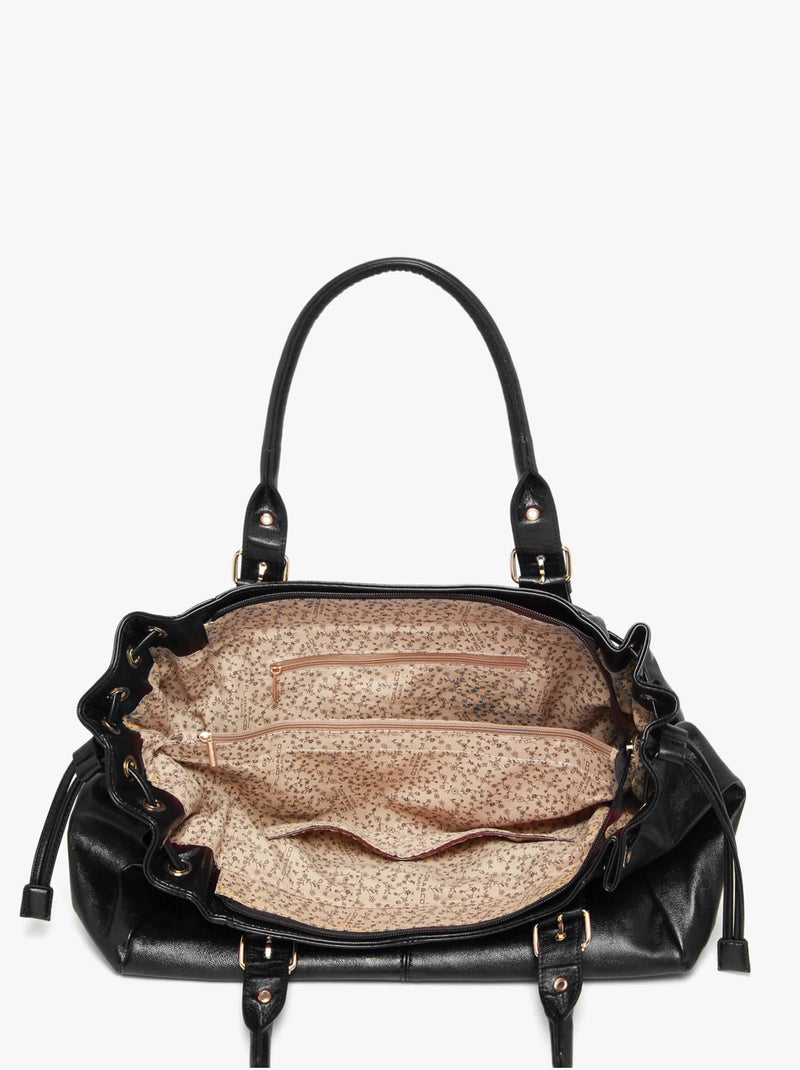 Sac porté épaule shinny flora & co toile enduite Noir Noir - Kiabi