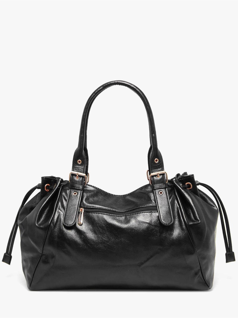 Sac porté épaule shinny flora & co toile enduite Noir Noir - Kiabi