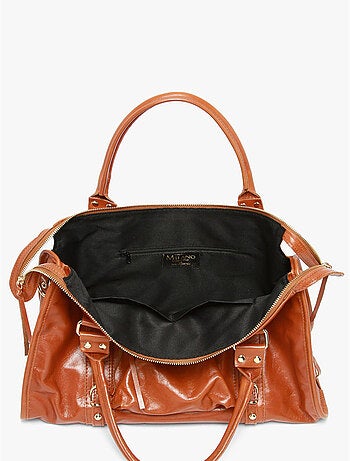 Sac porté épaule shiny sauvage cuir a4 milano cuir de vachette