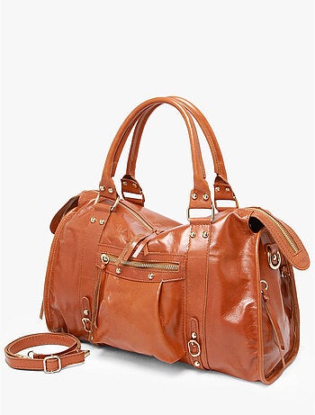 Sac porté épaule shiny sauvage cuir a4 milano cuir de vachette