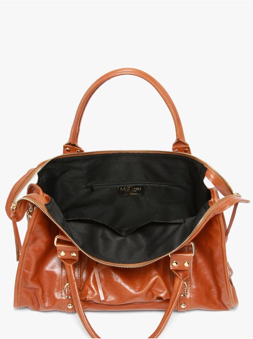 Sac porté épaule shiny sauvage cuir a4 milano cuir de vachette - Kiabi