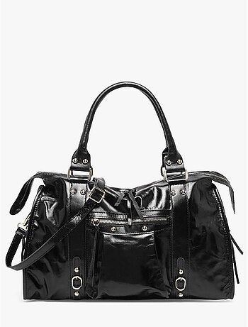 Sac porté épaule shiny sauvage cuir a4 milano cuir de vachette