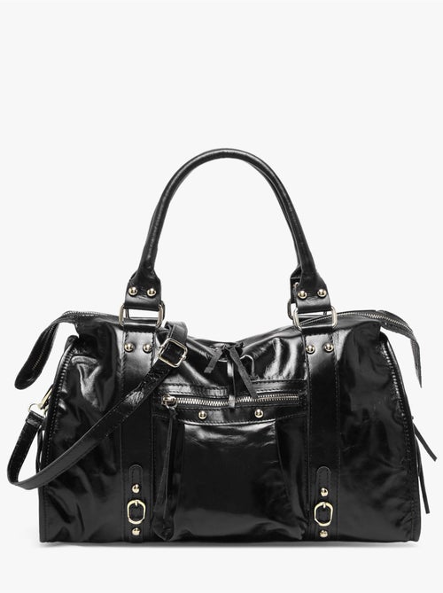 Sac porté épaule shiny sauvage cuir a4 milano cuir de vachette - Kiabi