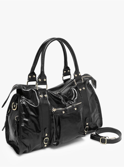 Sac porté épaule shiny sauvage cuir a4 milano cuir de vachette - Kiabi