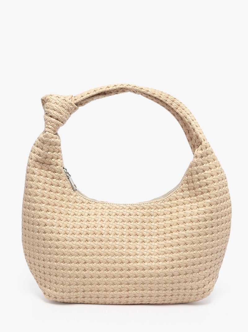 Sac Porté Épaule Tresse Miniprix Toile Enduite Beige sable - Kiabi
