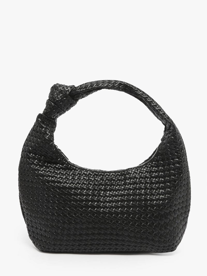 Sac Porté Épaule Tresse Miniprix Toile Enduite Noir Noir - Kiabi