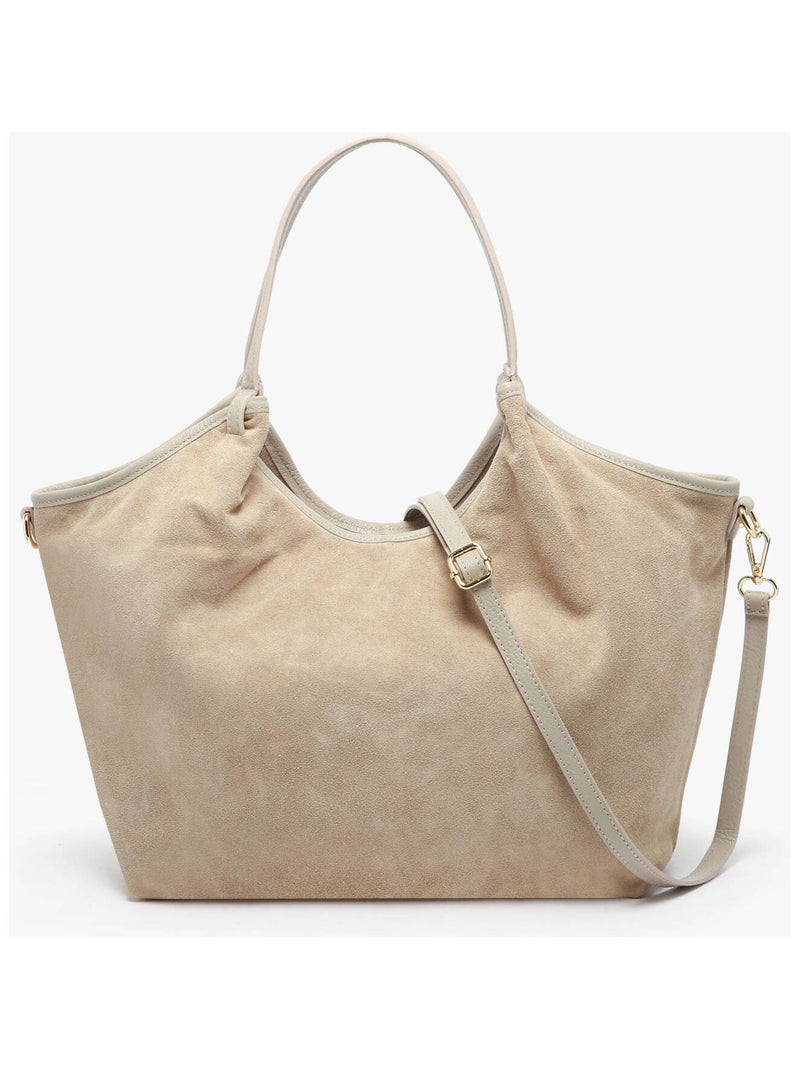 Sac Porté Épaule Velvet Caviar Cuir Milano Cuir De Vachette Gris Beige - Kiabi