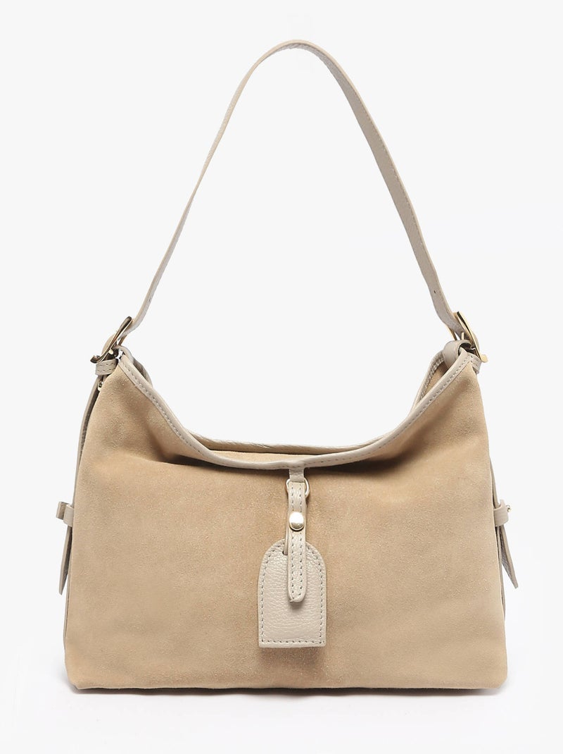 Sac Porté Épaule Velvet Caviar Cuir Milano Cuir De Vachette Gris Beige - Kiabi
