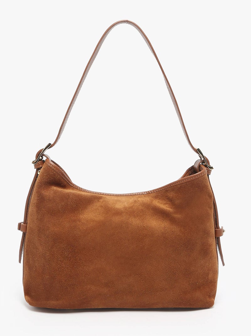 Sac Porté Épaule Velvet Caviar Cuir Milano Cuir De Vachette Marron noisette - Kiabi
