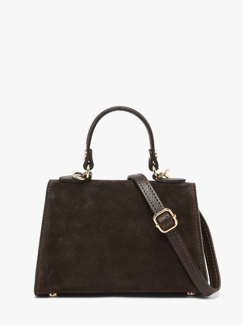 Sac porté épaule velvet caviar cuir milano cuir de vachette Noir Rouge Noir - Kiabi