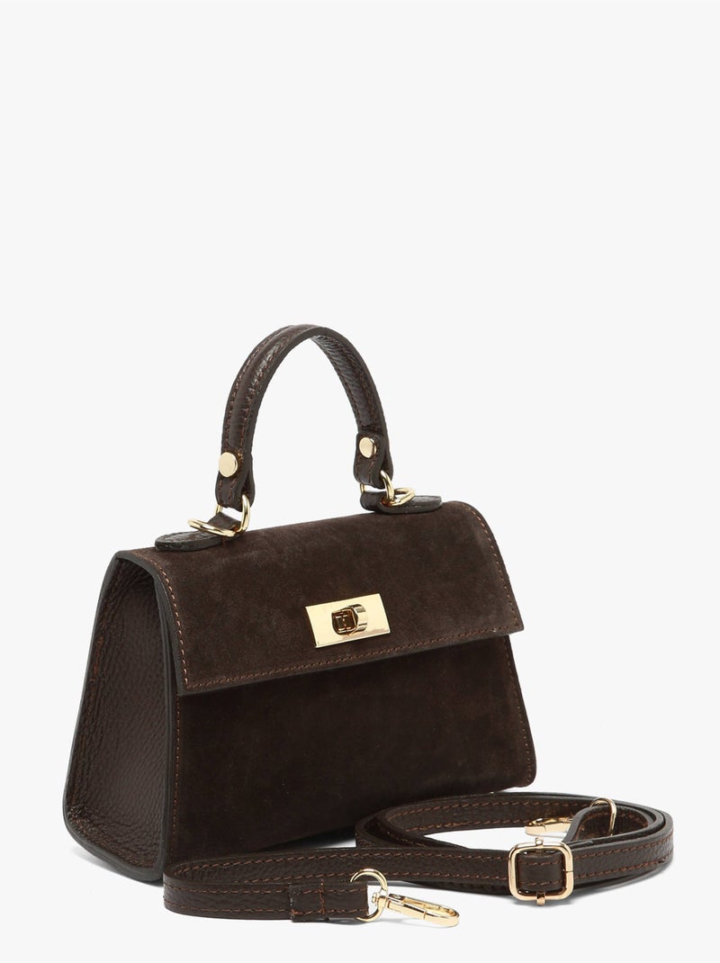 Sac porté épaule velvet caviar cuir milano cuir de vachette Noir Rouge Noir - Kiabi