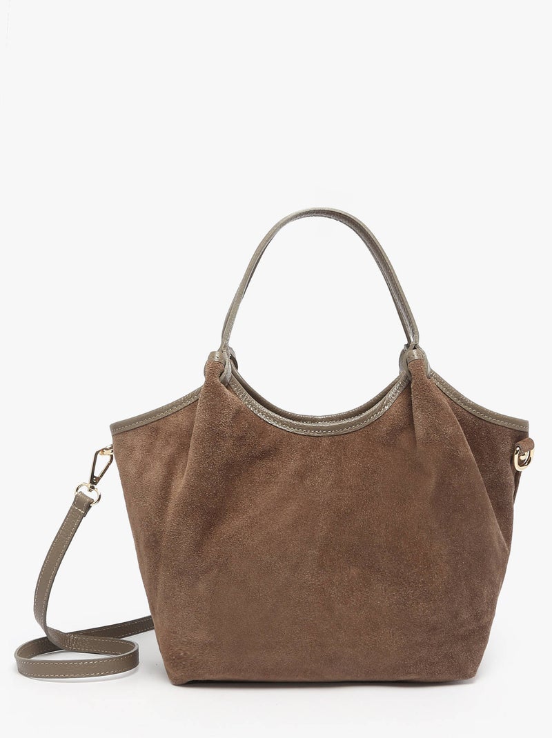 Sac Porté Épaule Velvet Caviar Cuir Milano Cuir De Vachette Taupe - Kiabi