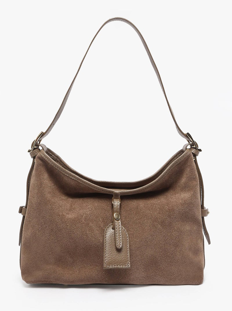 Sac Porté Épaule Velvet Caviar Cuir Milano Cuir De Vachette Taupe - Kiabi