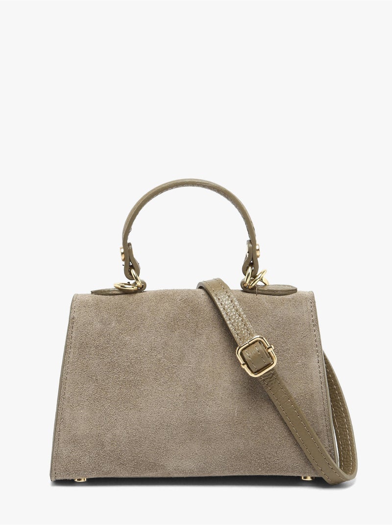 Sac porté épaule velvet caviar cuir milano cuir de vachette Taupe - Kiabi