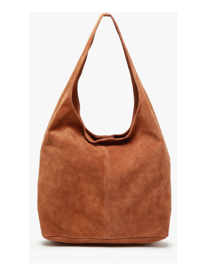 Sac Porté Épaule Velvet Cuir Milano Cuir De Vachette Marron tabac - Kiabi