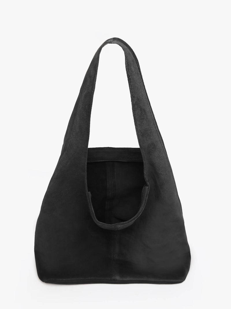 Sac Porté Épaule Velvet Cuir Milano Cuir De Vachette Noir Noir - Kiabi