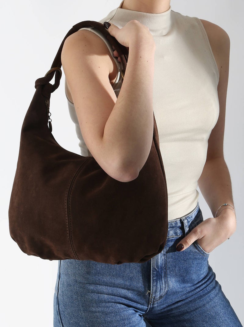 Sac Porté Épaule Velvet Cuir Milano Cuir De Vachette Noir Rouge Noir - Kiabi