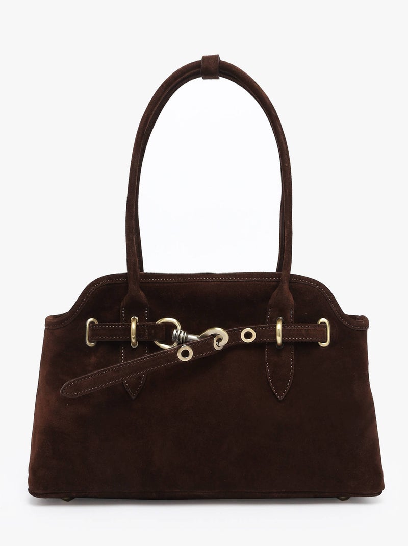 Sac Porté Épaule Velvet Cuir Milano Cuir De Vachette Noir Rouge Noir - Kiabi