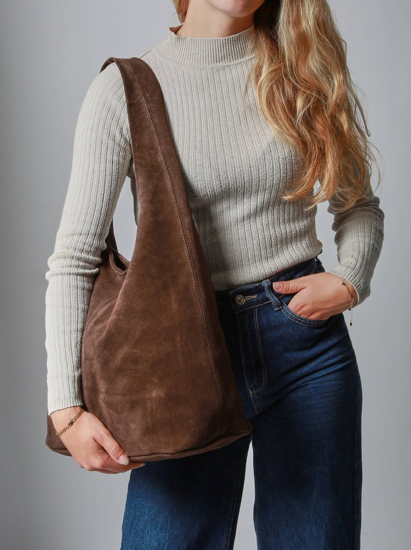 Sac Porté Épaule Velvet Cuir Milano Cuir De Vachette Noir Rouge Noir - Kiabi